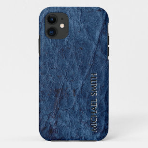 Blue Leather iPhone 11 Case