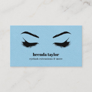 BLUE LEATHER chic Eyelash Browbar professional Business Card