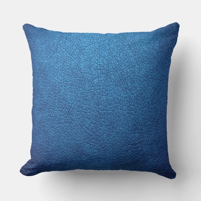 Blue Leather Cushion (Front)