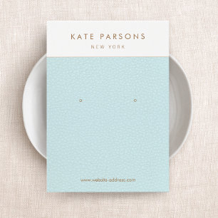 Blue Leather Earring Jewellery Display Card