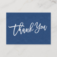 Blue Leather hand written Thank you customer