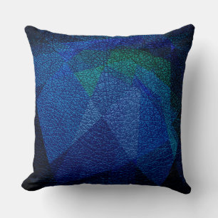 Blue Leather Look Cushion