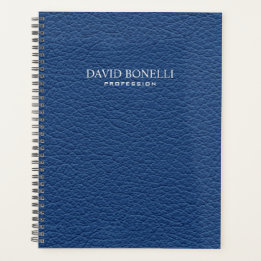 Blue Leather Masculine Personalised Elegant Planner