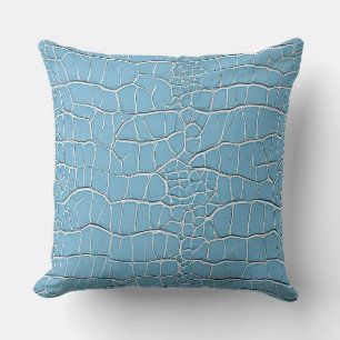 Blue leather pattern cushion