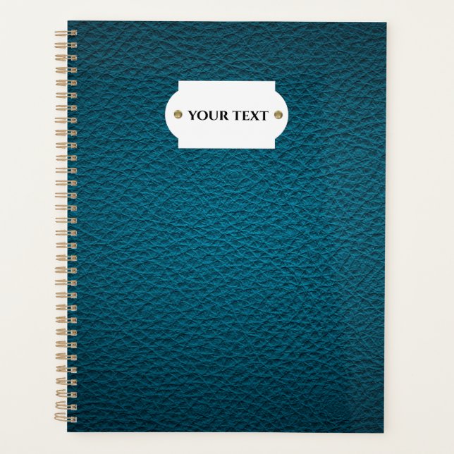 Blue leather  planner (Front)