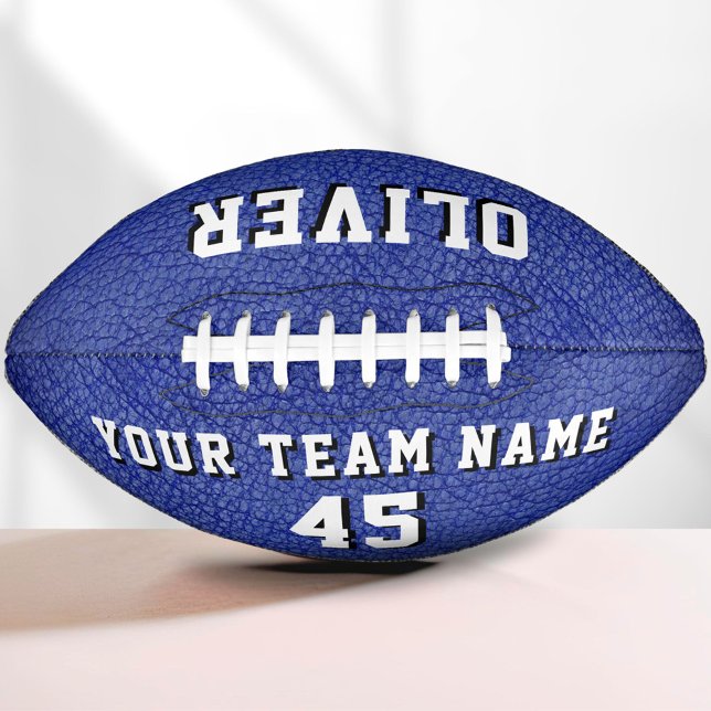Blue Leather Print Player Name Team Number American Football (Creator Uploaded)