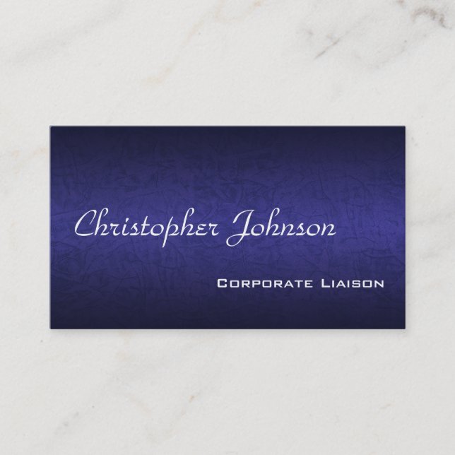 Blue Leather Professional Standard Business Card (Front)