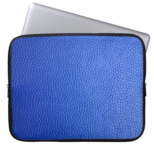 Blue leather skin texture skin laptop sleeve (Front)