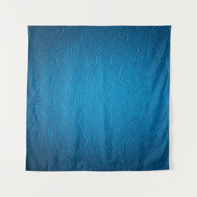 Blue leather texture tapestry (Front)