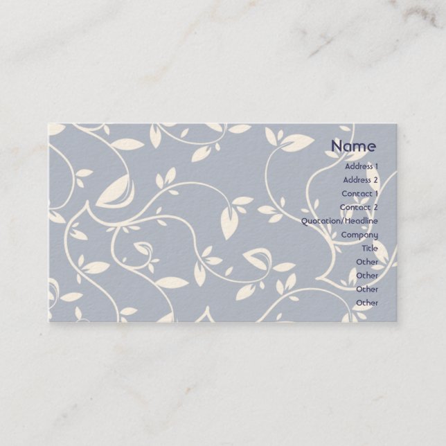 Blue Leaves - Business Business Card (Front)