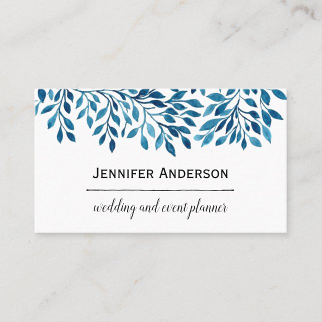 Blue Leaves Business Card (Front)