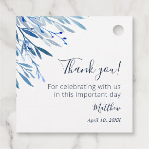 Blue leaves custom Favour Tags