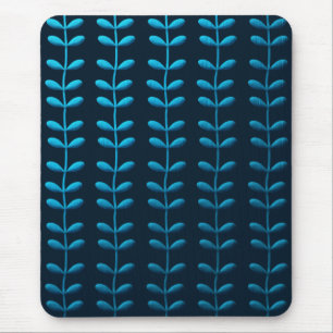 blue leaves mouse mat