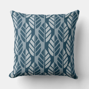 Blue Leaves Pattern Cushion