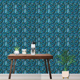 Blue leaves Pattern  Wallpaper
