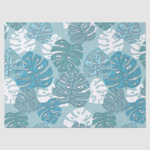 blue leaves tissue paper