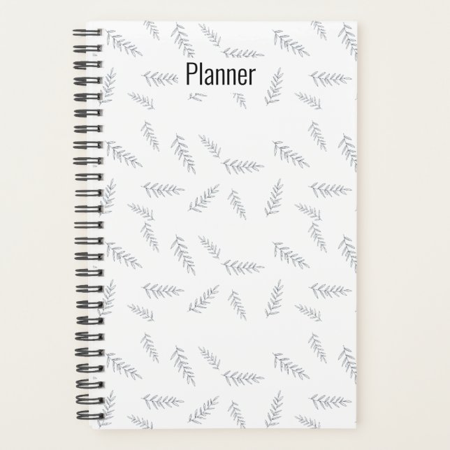 Blue Leaves Watercolor Planner (Front)