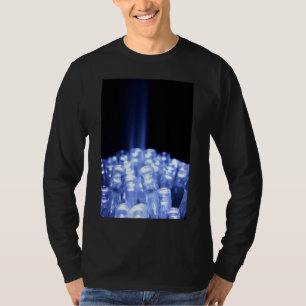 Blue LED lights closeup with light beam T-Shirt