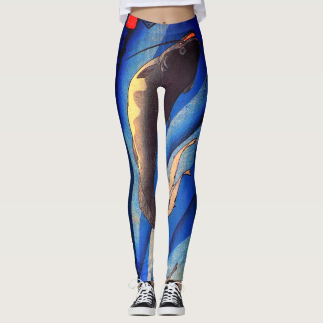 BLUE LEGGINGS W/ JAPANESE FISH (Front)