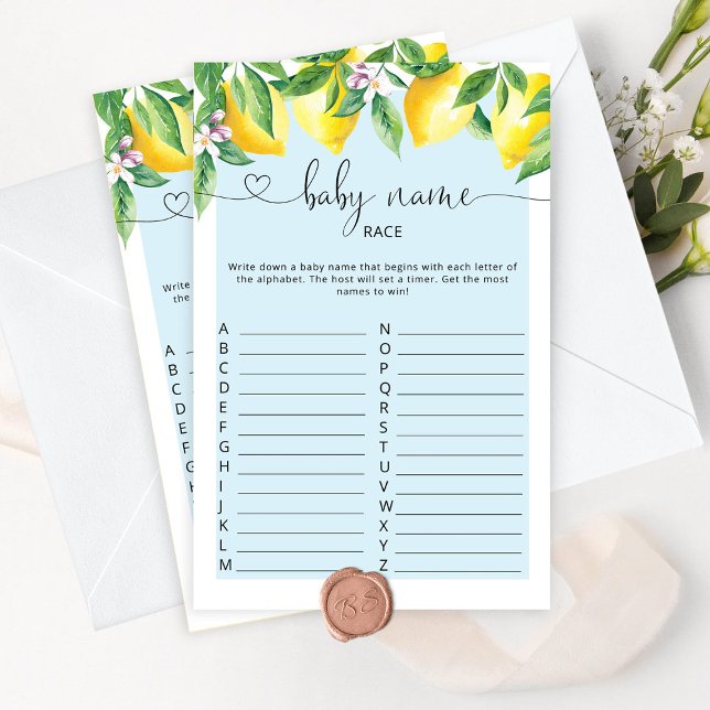 Blue lemon Baby name race game (Creator Uploaded)