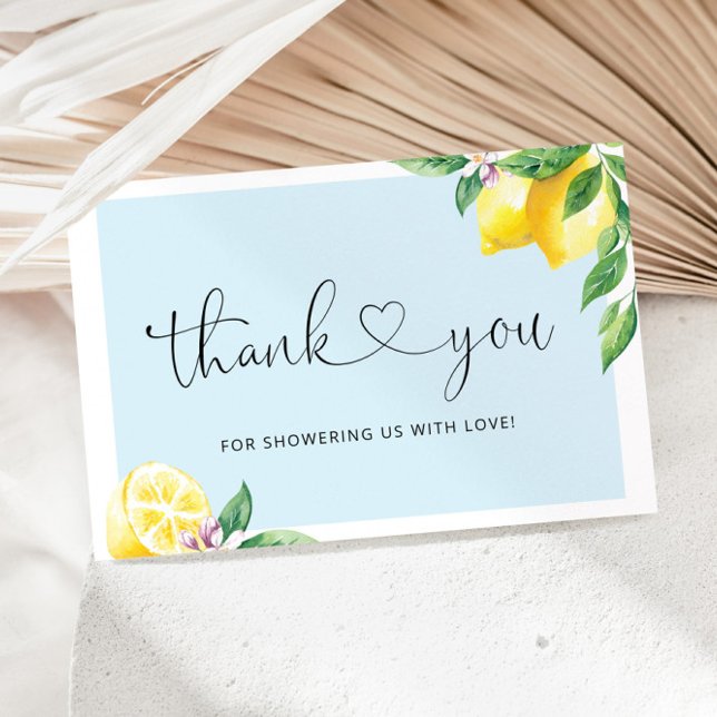 Blue Lemon baby shower thank you card (Creator Uploaded)
