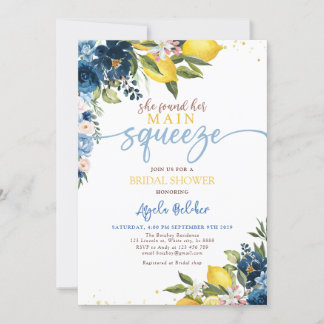 Blue Lemon Bridal Shower Invitation