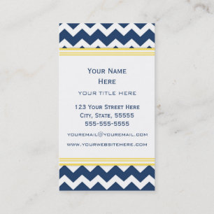 Blue Lemon Chevron Retro Business Cards
