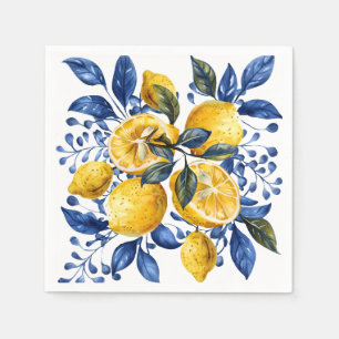 Blue Lemon Citrus Summer  Napkin
