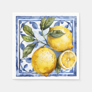 Blue Lemon Citrus Summer  Napkin