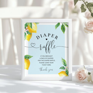 Blue Lemon diaper raffle sign