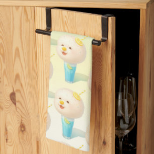 Blue Lemon Float: Smiling Bichon Cotton Candy Tea Towel
