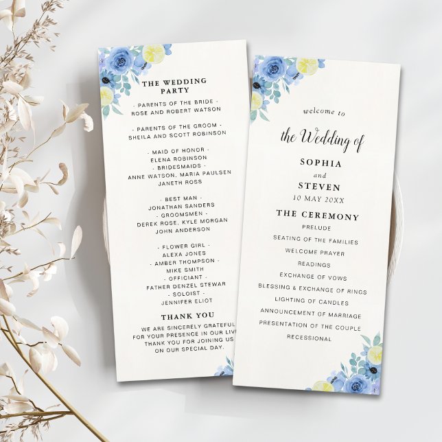 Blue Lemon Mediterranean Ceremony Programme (Creator Uploaded)