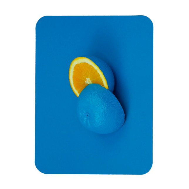 blue lemon sliced into two halves magnet (Vertical)