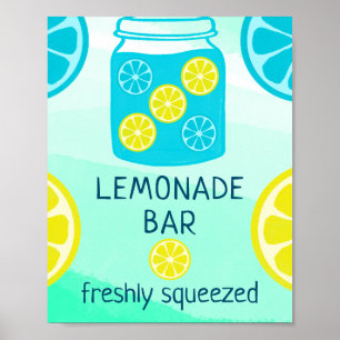 Blue Lemonade Bar Birthday Sign