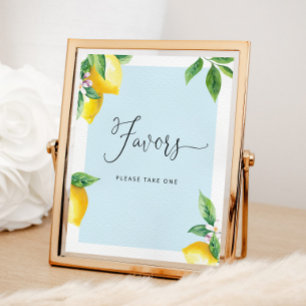 Blue Lemons baby shower Favors Poster