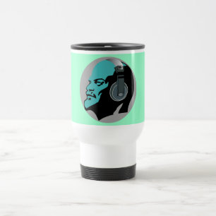 BLUE LENIN WITH HEADPHONES Travel/Commuter Mug