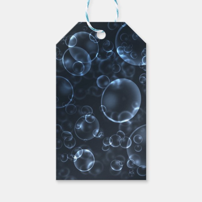 Blue lenses, bokeh gift tags (Front)