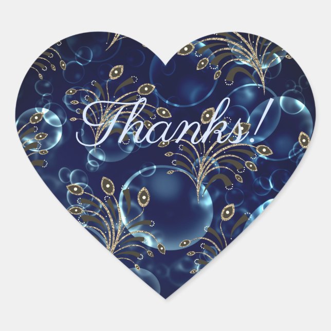 Blue lenses, bokeh heart sticker (Front)