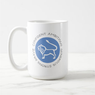Blue Leo Zodiac Star Sign Personality Traits Coffee Mug