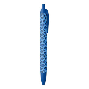 Blue Leopard Animal Print Skin Pattern Blue Ink Pen
