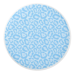 Blue Leopard Cheetah Animal Print Safari Ceramic Knob