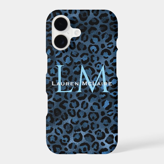 Blue Leopard Custom Monogram  (Back)