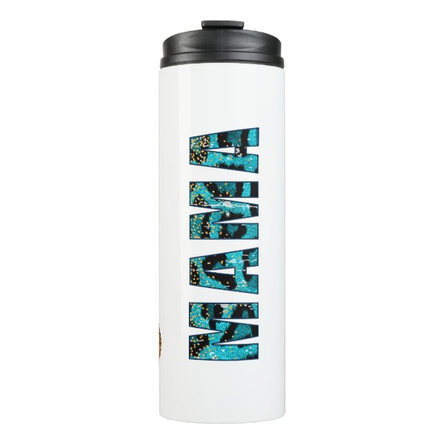 Blue Leopard Mama  Thermal Tumbler (Front)