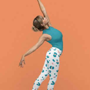 Blue Leopard Pattern Capri Leggings