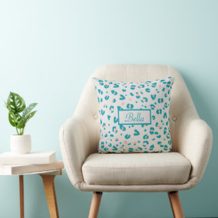 Blue Leopard Pattern Cushion