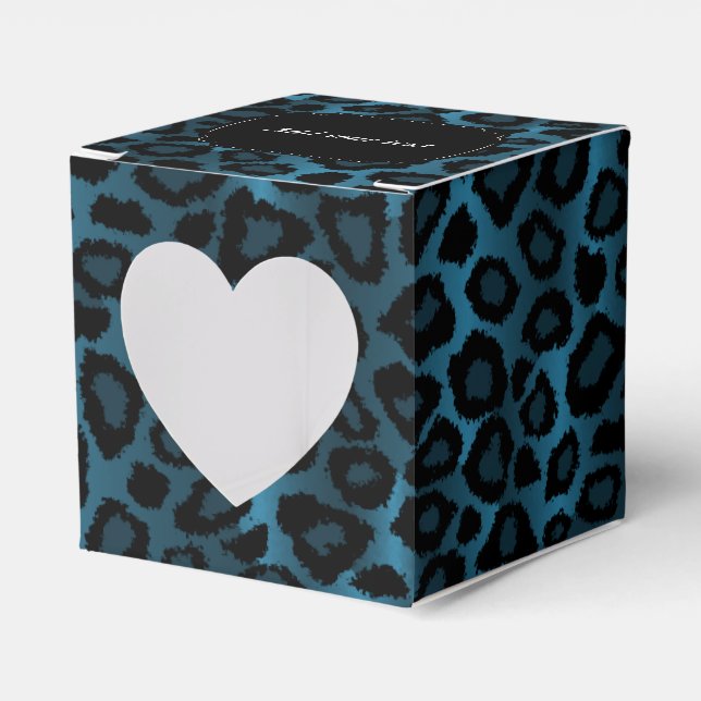 Blue Leopard Pattern Favour Box (Front Side)