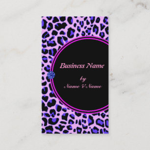 Blue Leopard Print Business Card