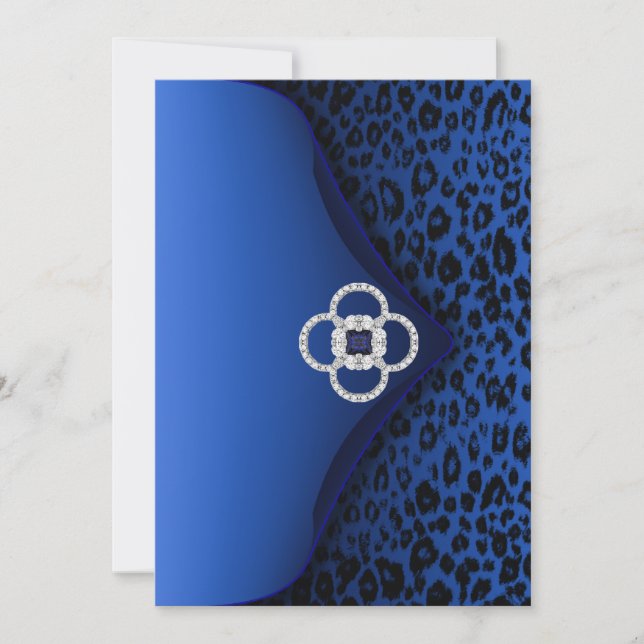 Blue Leopard Print Envelope Invitation (Front)