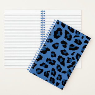 Blue Leopard Print Fun Animal Print Spiral  Notebook