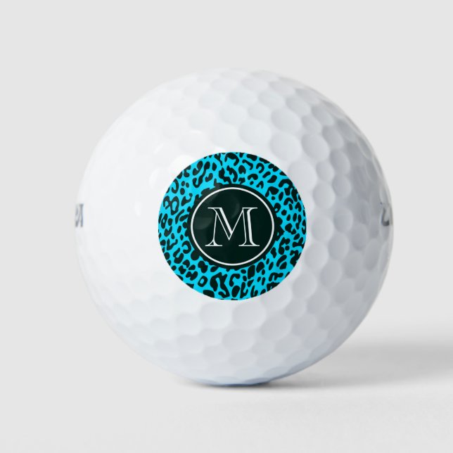 Blue Leopard Print Golf Balls (Front)
